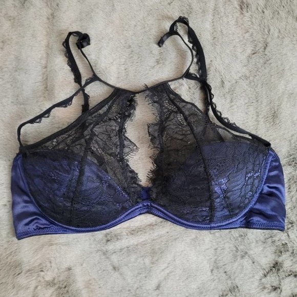 Oh La La Cherie Other - 3/$25 Oh La La Cherie Lace Bra - Size Medium, Black and Blue Lace
